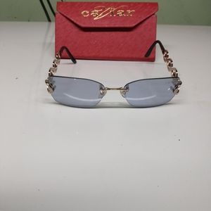 Caviar Sunglasses , Turquoise Lense and accenting, Swarovski crystals